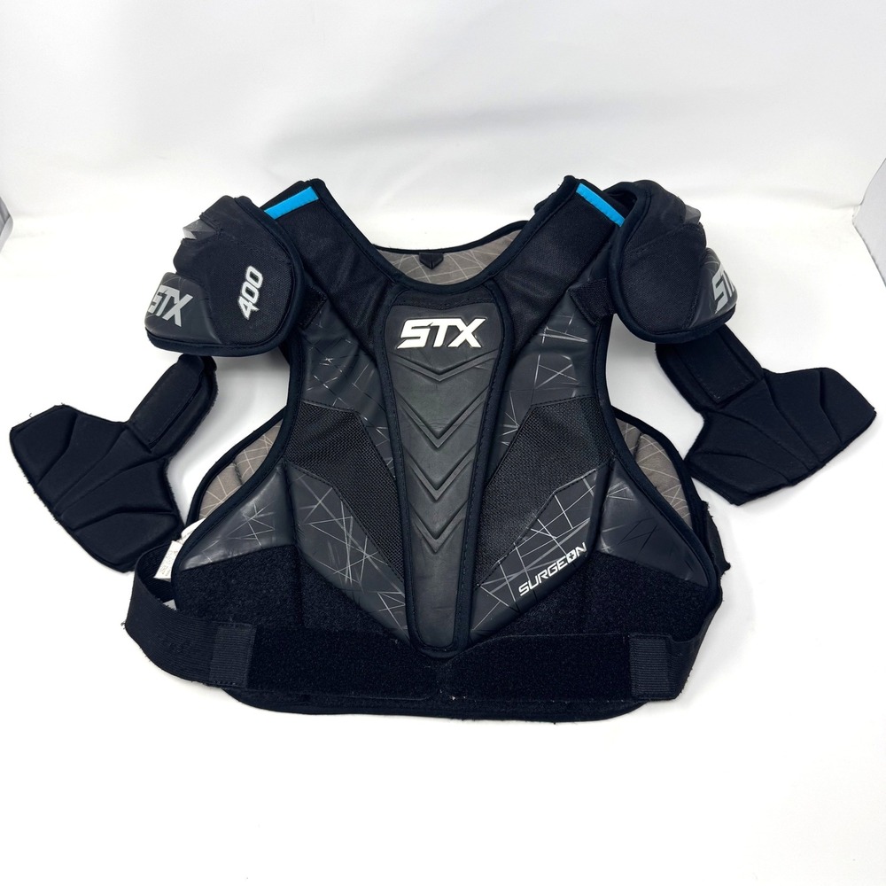 STX Surgeon 400 Lacrosse Shoulder Pads Black Grey Size Large Men's Protective